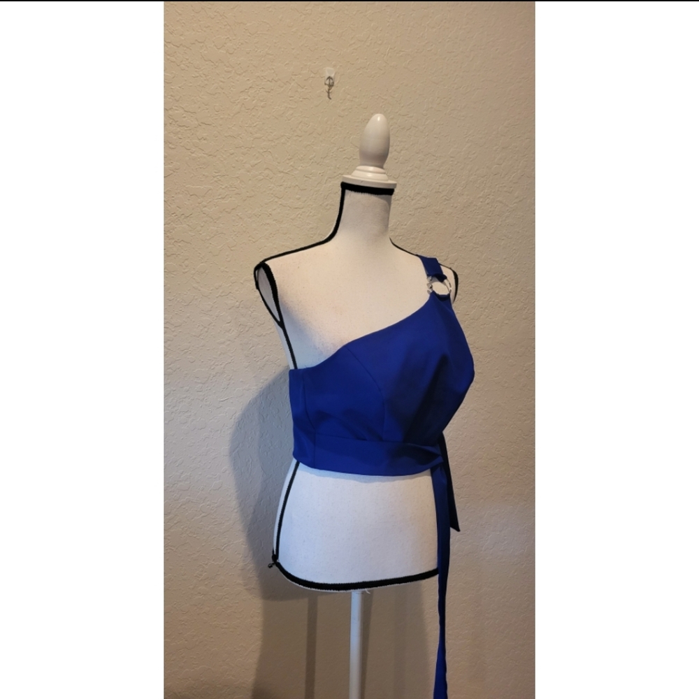 Blue One-Shoulder Top - Picture 3 of 4
